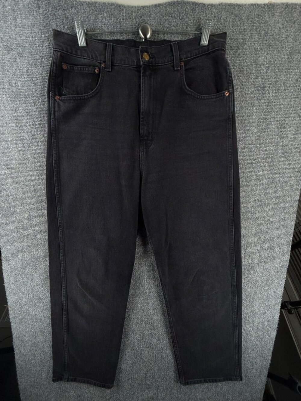 B Sides Jeans Charcoal Wash Cotton Denim Baggy Women USA Size 32 ACTL 31X27.5